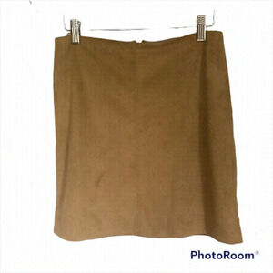 5/$25 J.crew  Faux Suede Pencil Skirt Size 2 Tan Back Zipper